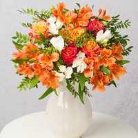 Image of Autumn Rose and Freesias