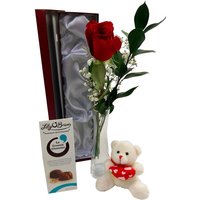 Image of Single Red Rose Deluxe Gift Set