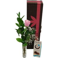 Image of Single Pink Rose Gift Set