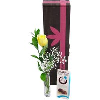 Image of Single Yellow Rose Gift Set